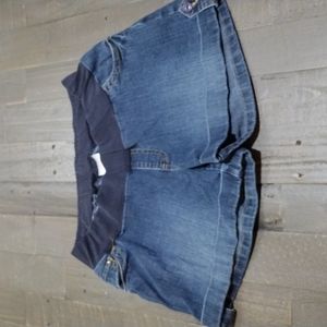 MOTHERHOOD MATERNITY "OH BABY" SZ M JEAN SHORTS